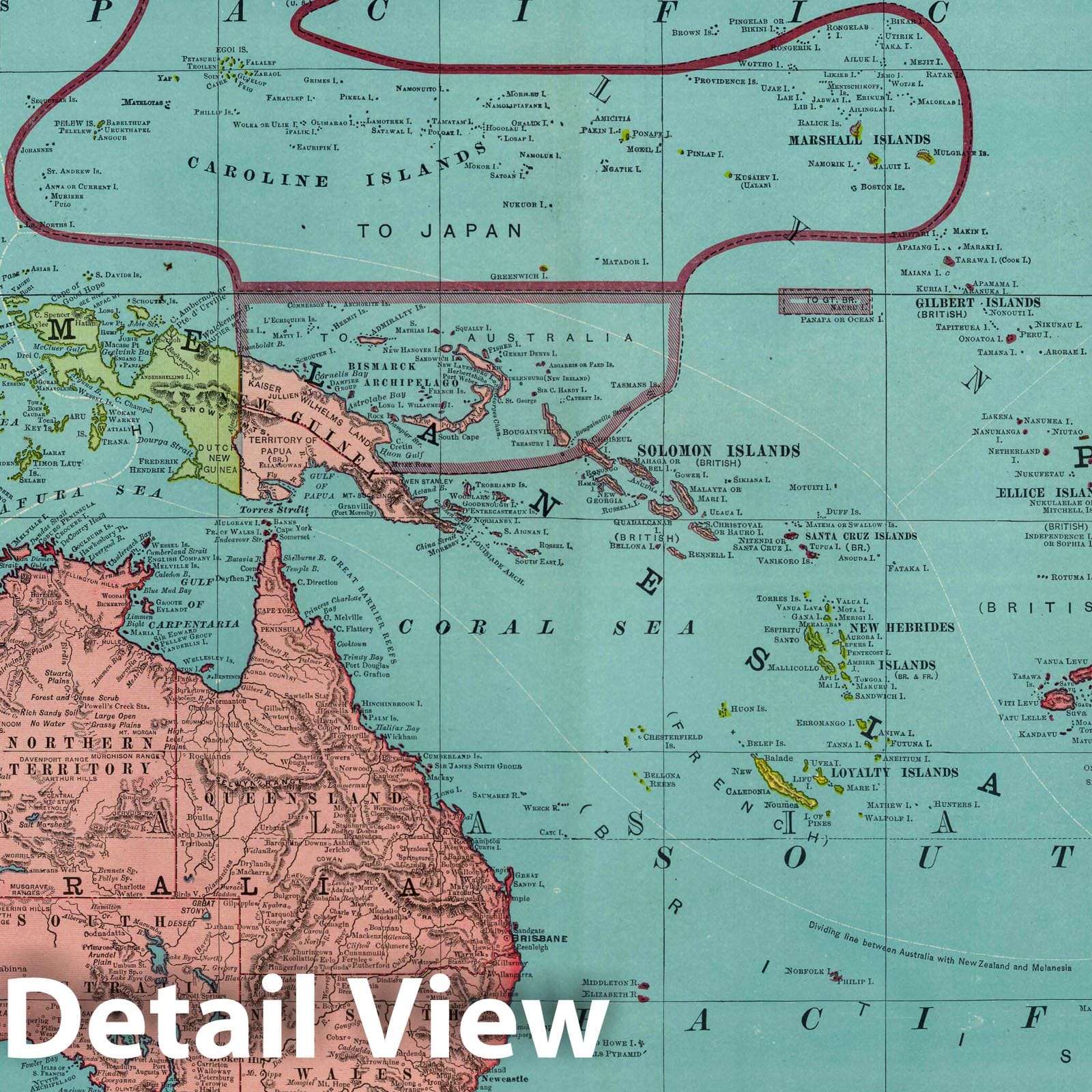 Oceania and Malaysia - Railroad Map, 1924 - Rand McNally Atlas Print
