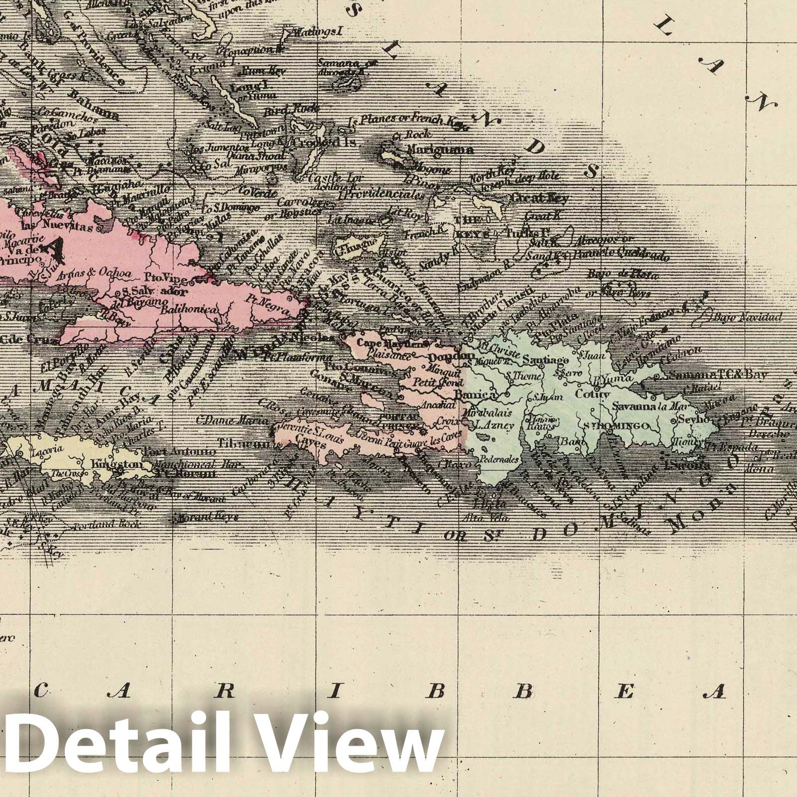 West Indies, 1867 - Historical Map Print from Schonberg's Atlas