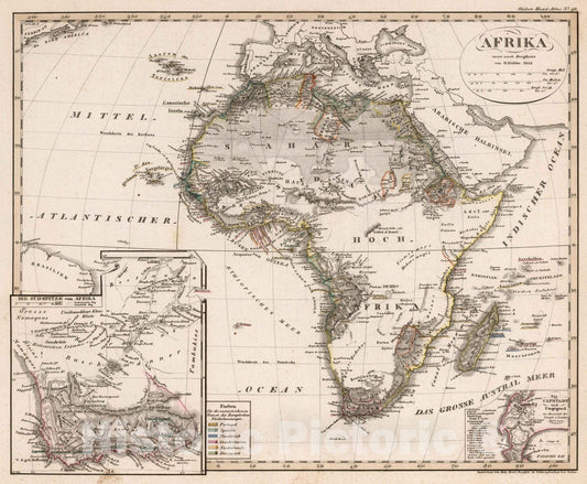 Historic Map : 1828 Afrika, 1828 - Vintage Wall Art