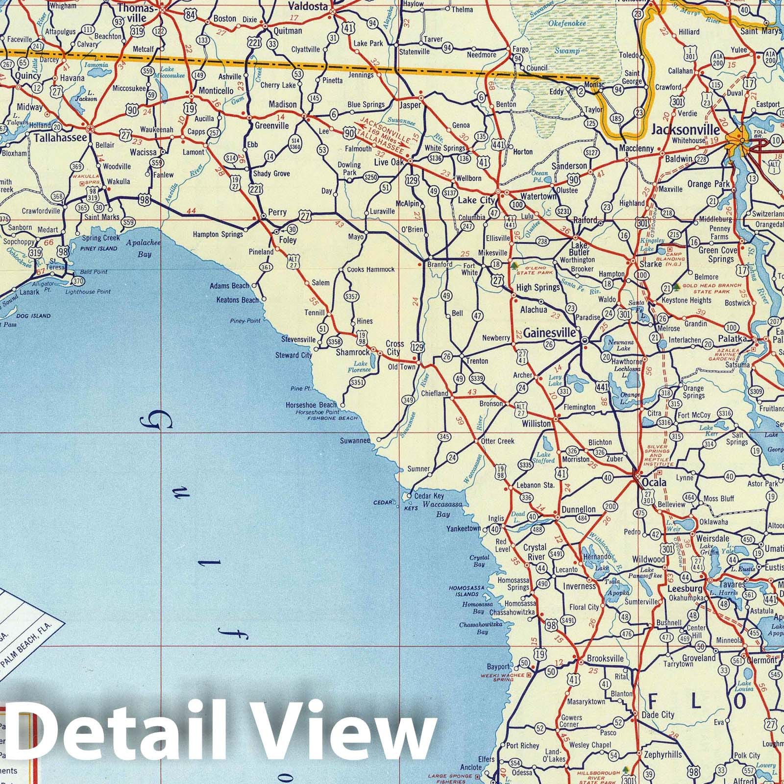 Southeastern United States Road Map, 1956 - Shell Atlas Historical Print