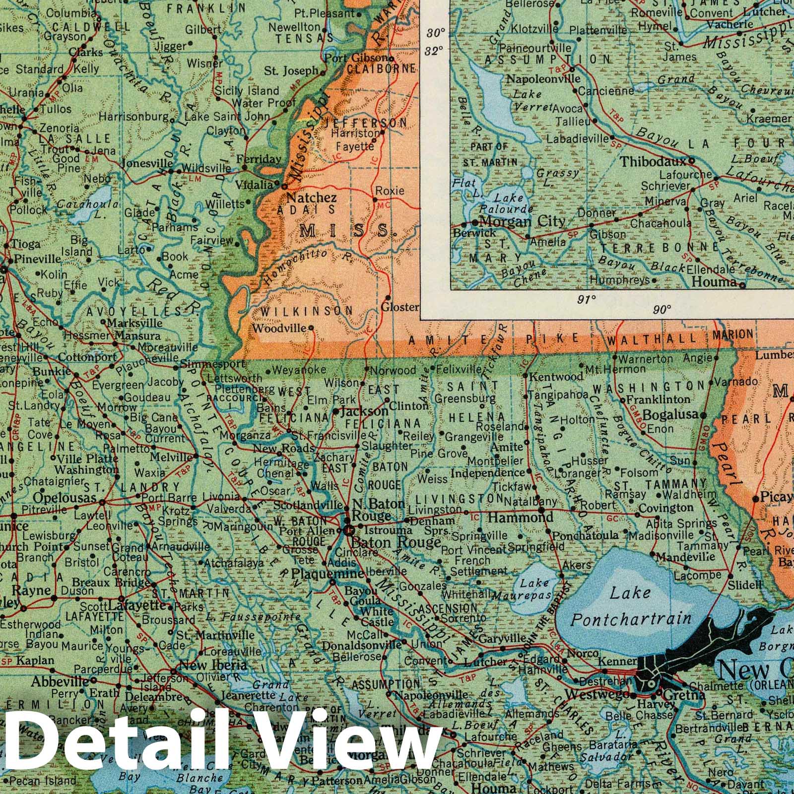 Louisiana - Geologic Map, 1953 - Historical Map Print