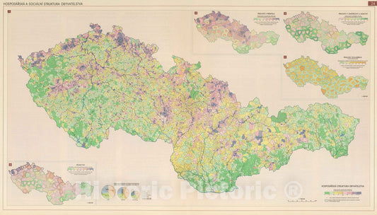 Historic Map : National Atlas - 1966 Economic and Social Structure of Population. - Vintage Wall Art