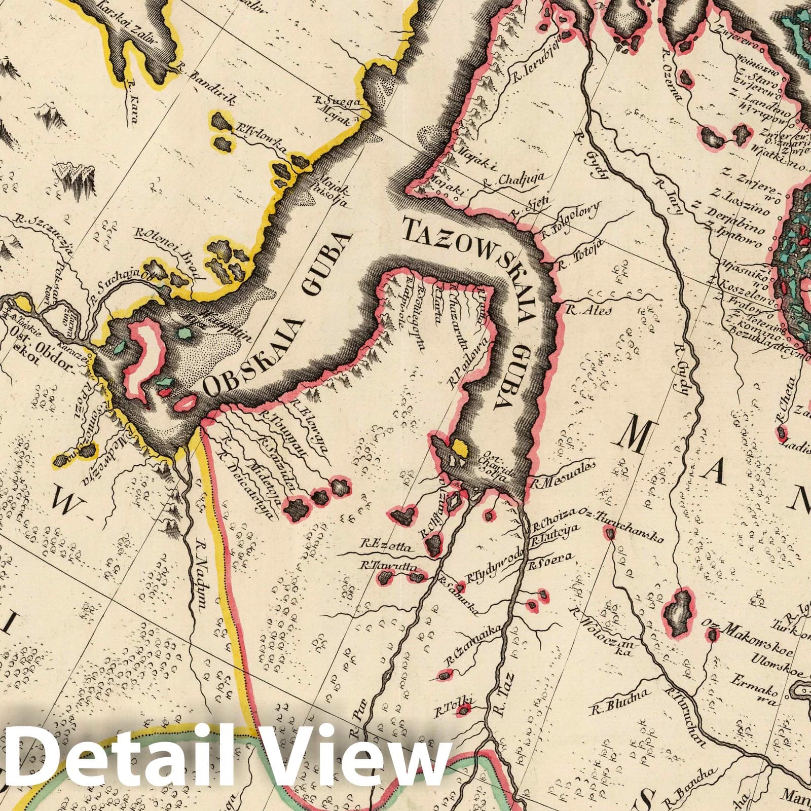 Northern Russia: Pechora, Ob, and Yenisei Rivers - Road Map, 1745