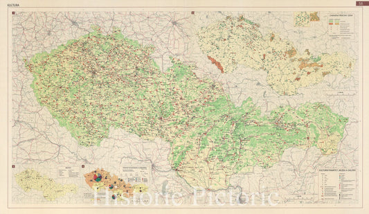 Czech Republic and Slovakia, 1966 - Historical Map Print
