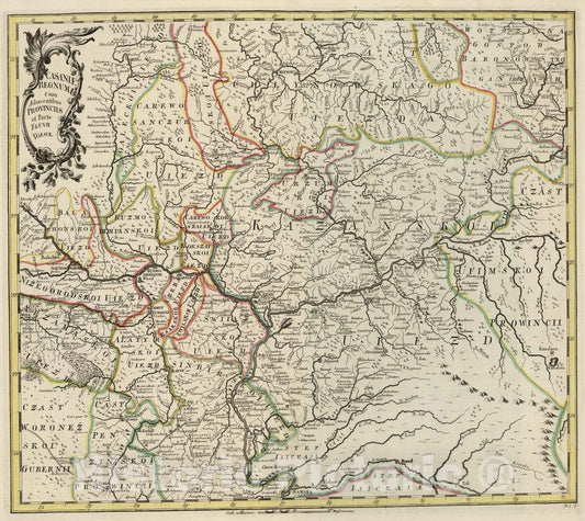 Historic Map : Russia, 1745 Casaniae Regnum cum Adiacentibus Provinciis et Parte Fluvii Volgae , Vintage Wall Art