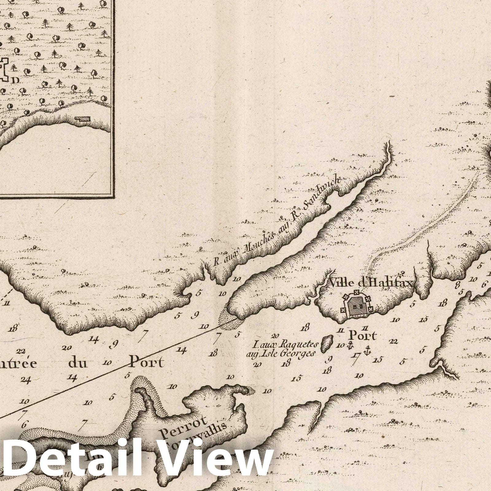 Halifax, Nova Scotia - Nautical Chart, 1763 - Historical Map Print