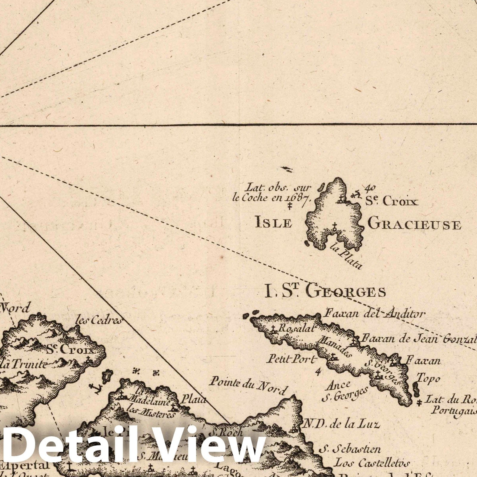 Azores, Western Part - Nautical Chart, 1764 - Bellin Historical Map Print