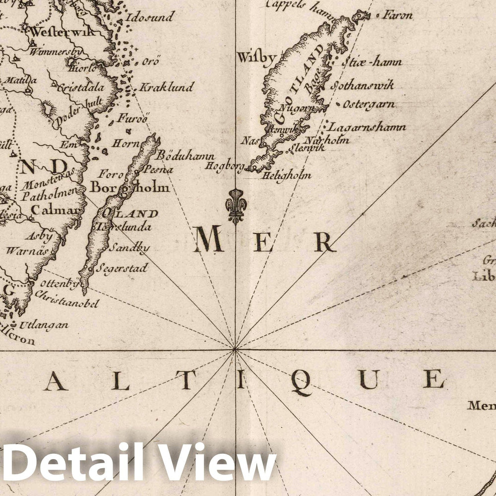 Historic Map : Baltic Region, Europe 1764 Carte de la Mer Baltique , Vintage Wall Art