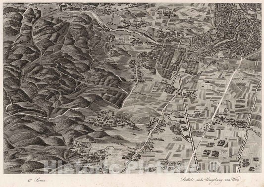 Historic Wall Map : Austria, 1837 IV Section. Sudliche nahe Umgebung von Wien. , Vintage Wall Art
