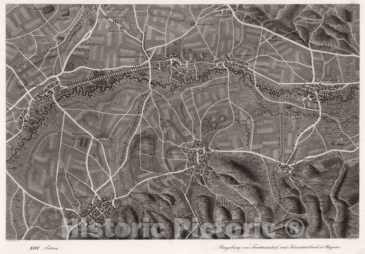 Historic Map : Austria, 1837 XXVI Section. Umgebung von Trautmansdorf, und Kaisersteinbruch in Ungarn. J. Hollnsteiner del. F. Mehl sculp. , Vintage Wall Art