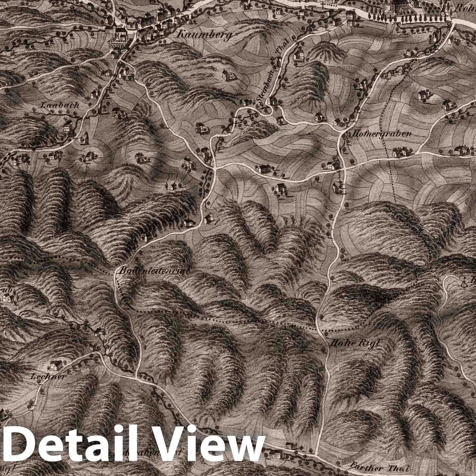 Kaumberg and Altenmarkt Surroundings - Section XXX, 1837 Bird's-Eye View Map