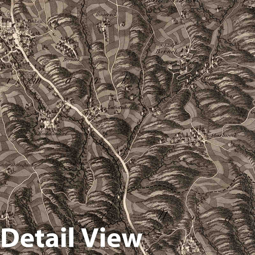 Historic Map : Austria, 1837 LVIII Section. Umgebung von Gschaid in Oesterreich, und Friedberg in Steiermark. J. Hollnsteiner del. A. Gebhardt sculp. , Vintage Wall Art