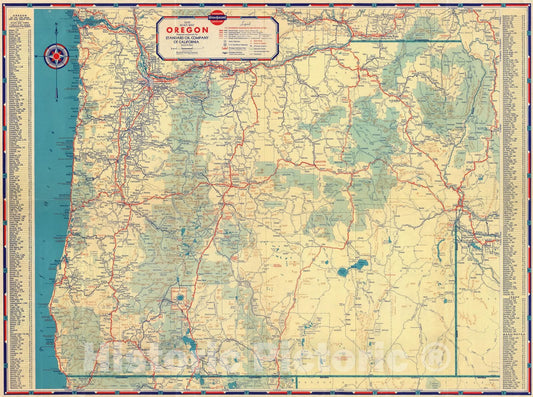 Historic Map : 1935 Western States road map. - Vintage Wall Art