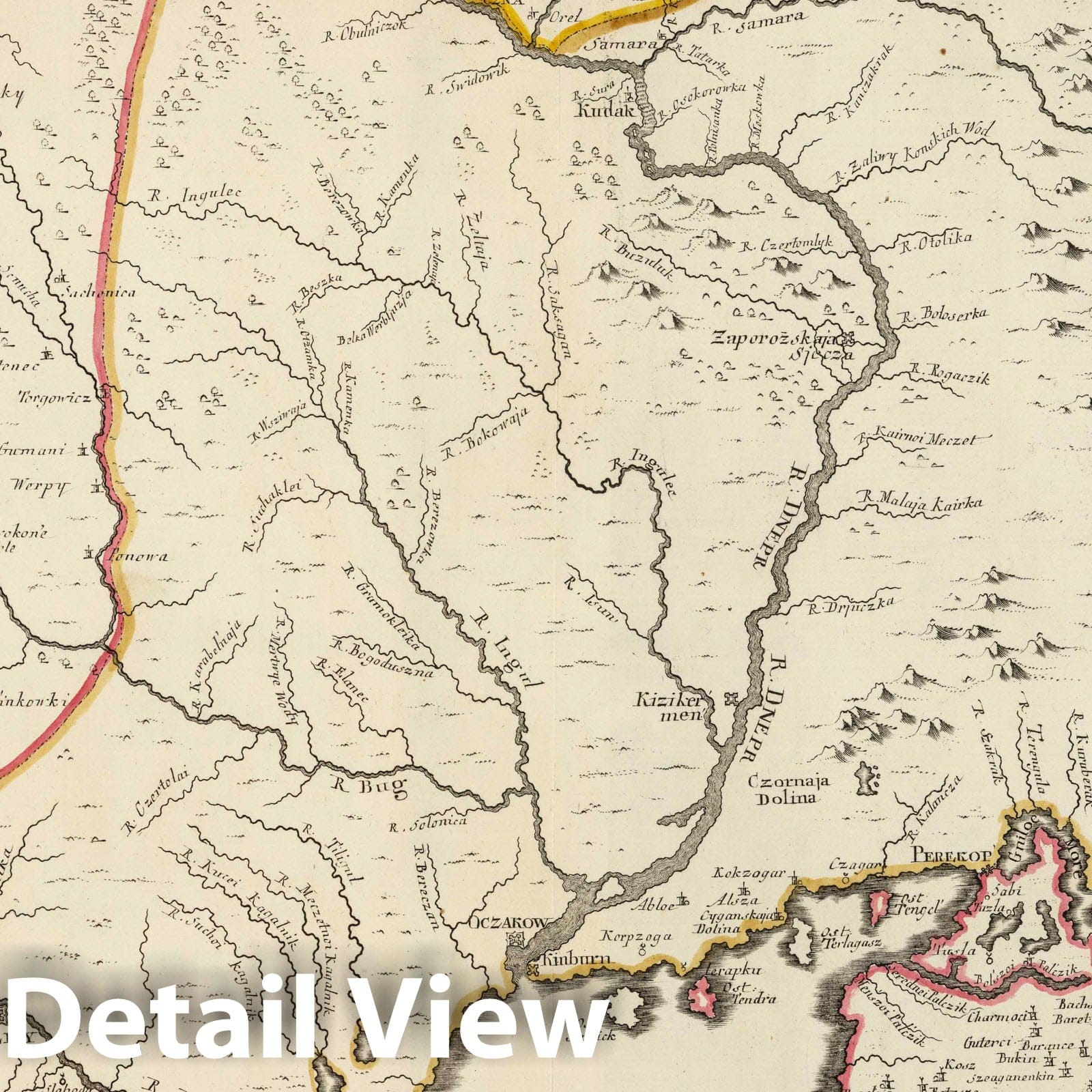 Tataria Minor with Adjacent Kiev and Belgorod Regions - 1745 Historical Map