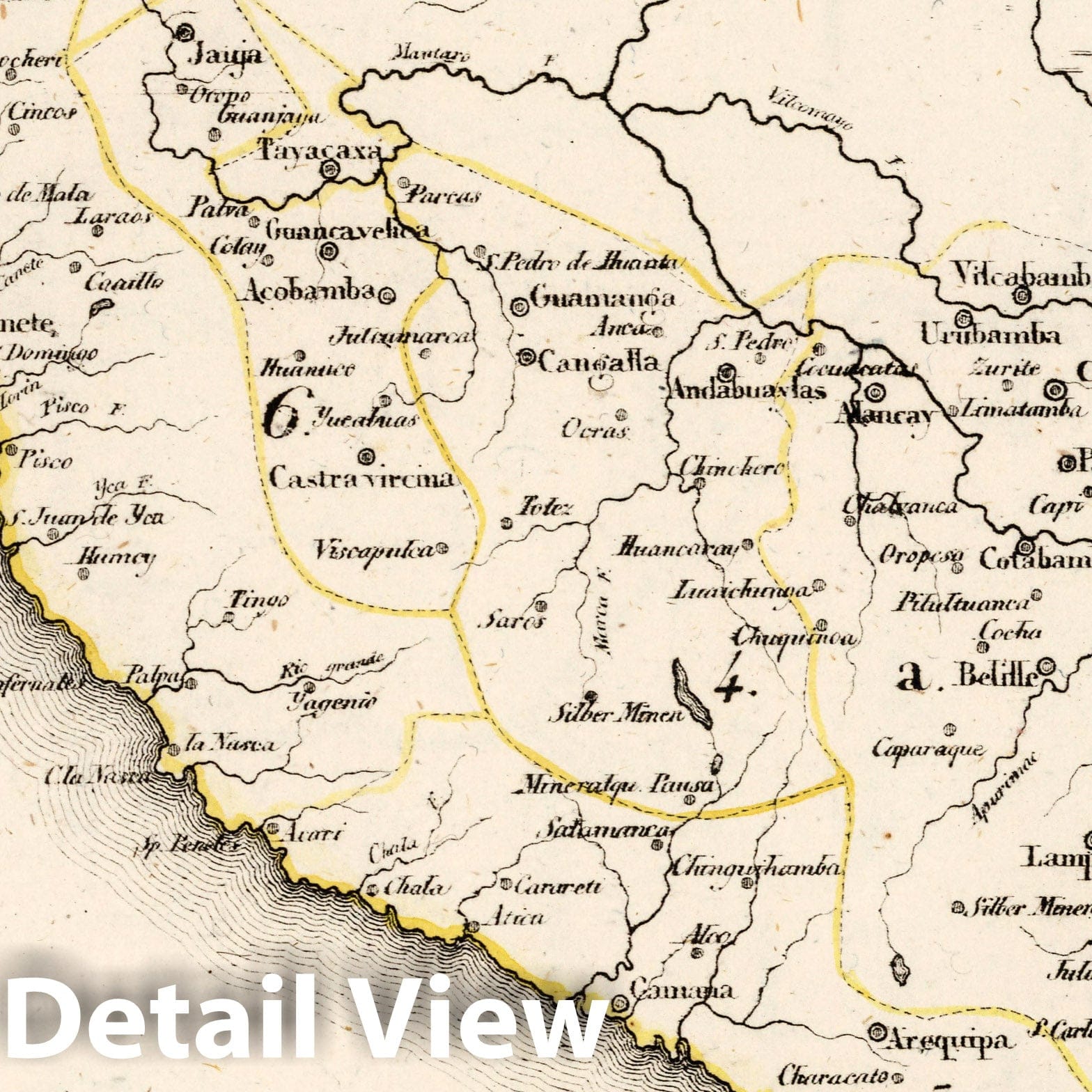 Peru 1830 Historical Map Print - Atlas von Amerika