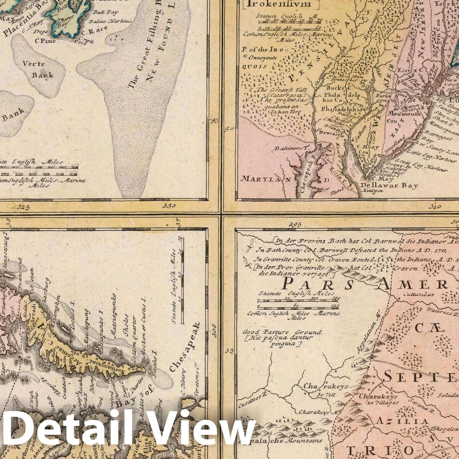 British North American Colonies 1745 - Historical Map Print