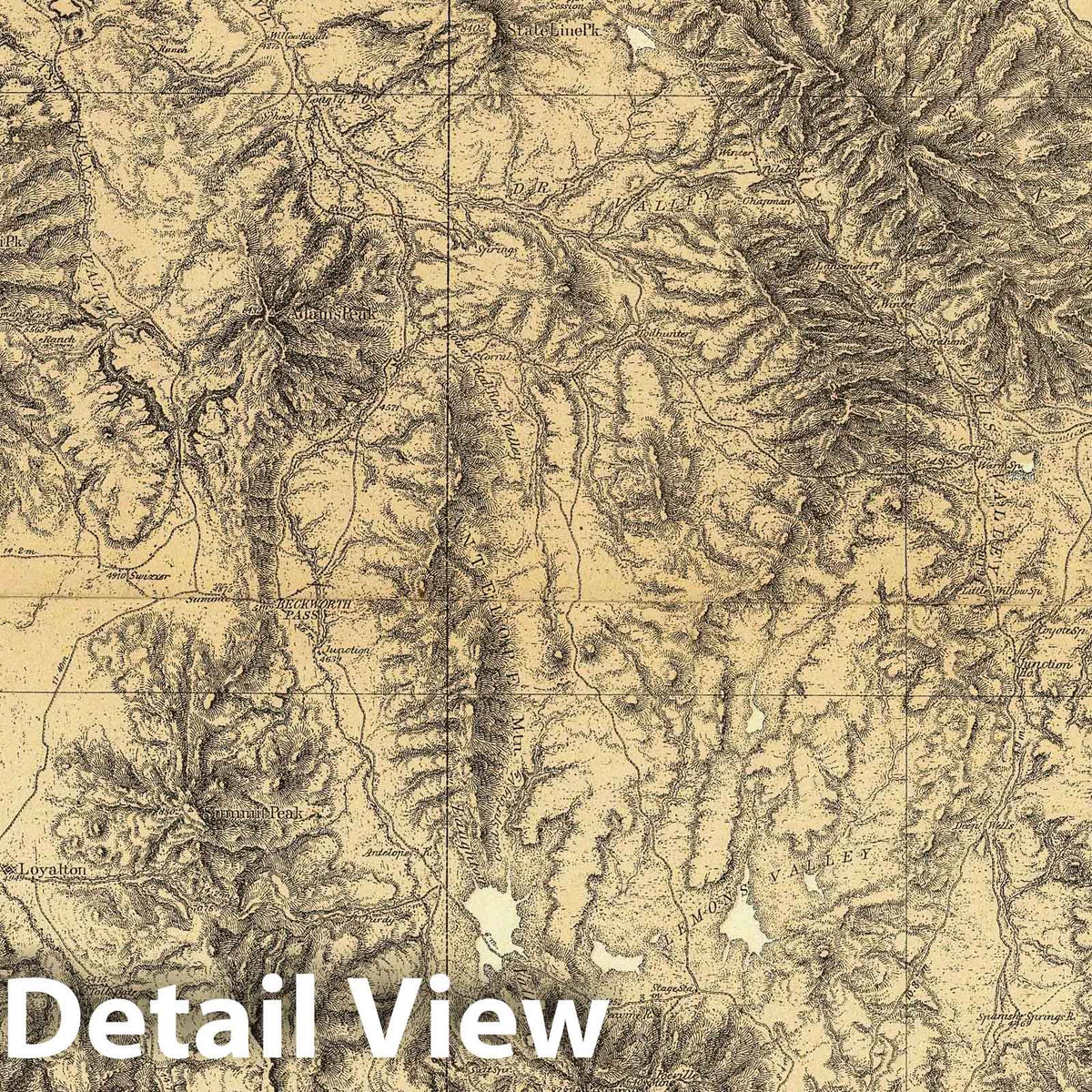 Eastern California and Western Nevada - Topographic Map, 1879