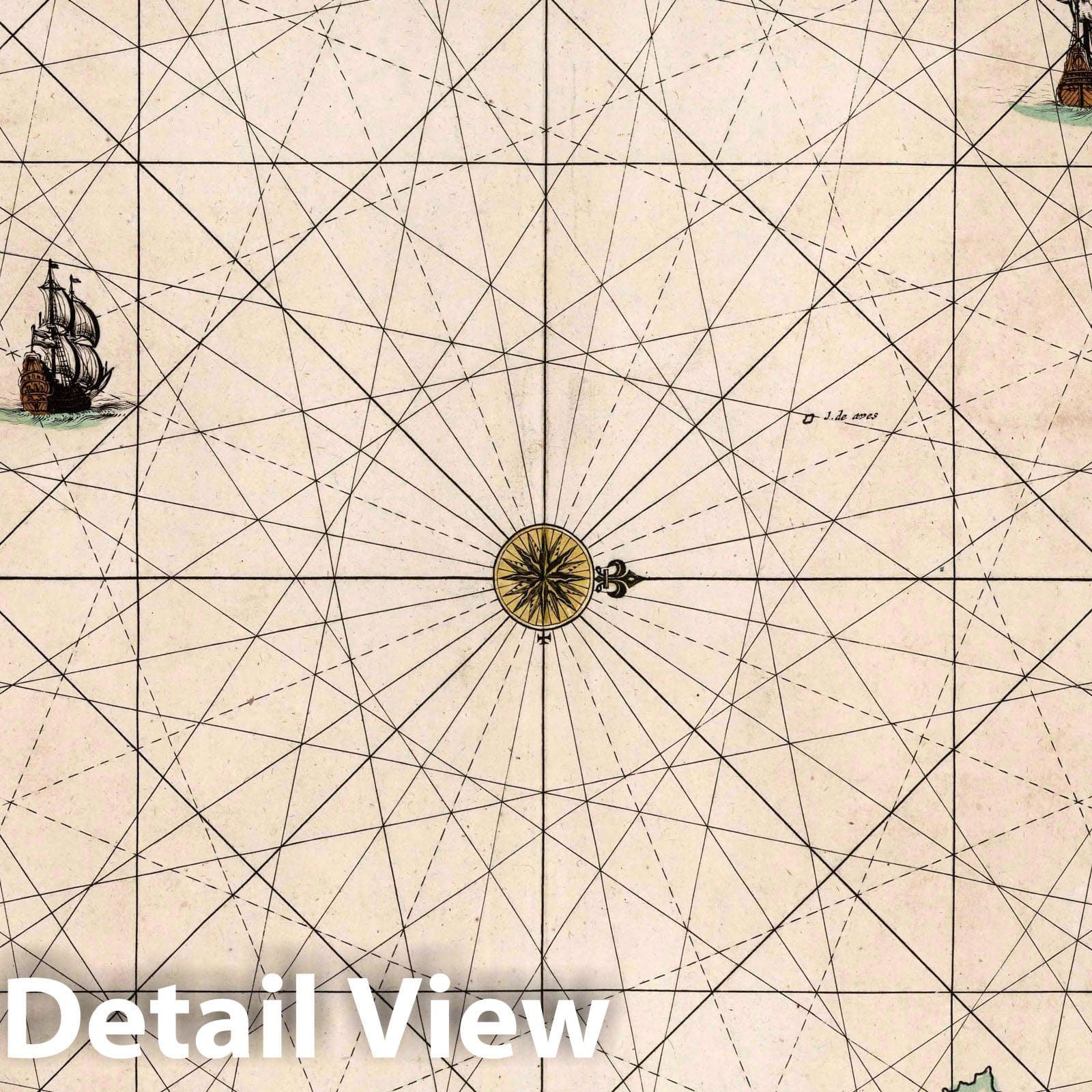 Caribbean Islands - Nautical Chart, 1667 - Historical Map Print