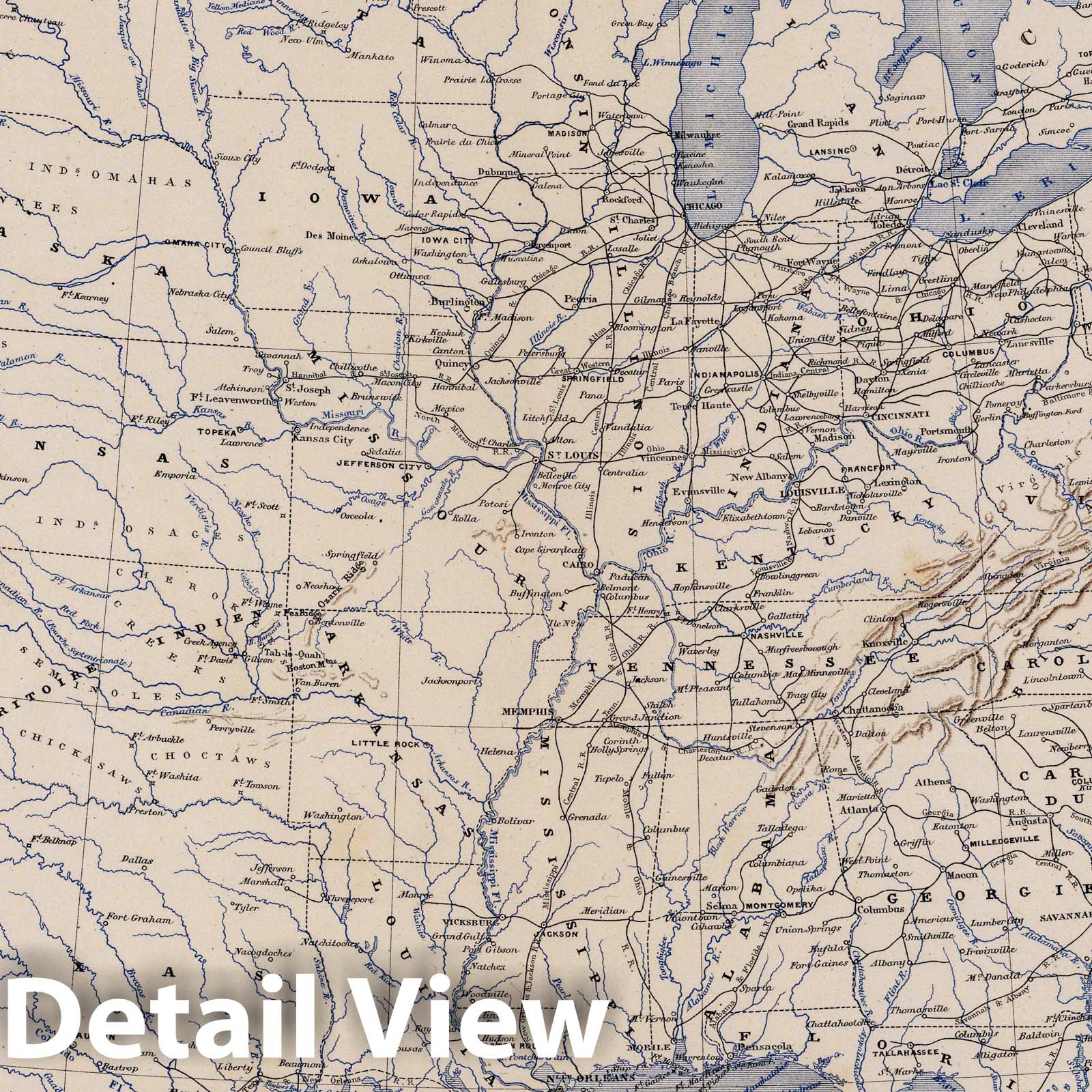 Civil War: Theater of War with Georgia - Military Map, 1874