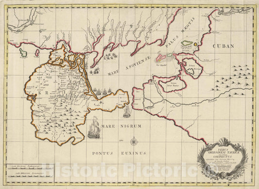 Historic Map : Russia, Black Sea Region 1737 Verus Chersonesi Tauricae Seu Crimeae Conspectus , Vintage Wall Art
