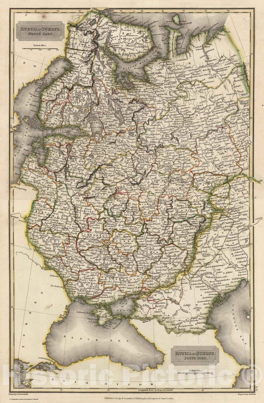 Historic Map : 1817 Composite: Russia in Europe - Vintage Wall Art