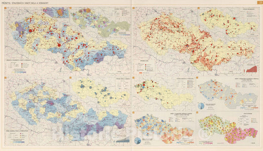 Historic Map : National Atlas - 1966 Industry of Building Materials, Glass and Pottery. - Vintage Wall Art