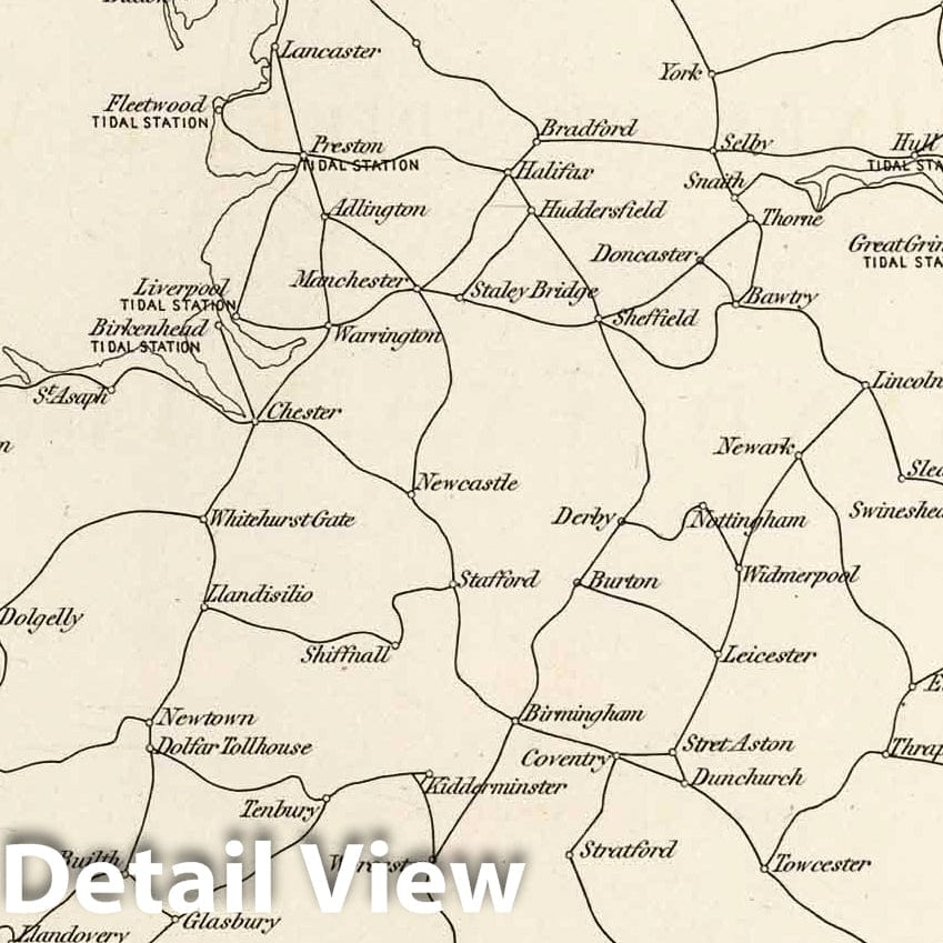 Historic Map : Survey Book - 1861 Index map of initial levelling in England and Wales - Vintage Wall Art