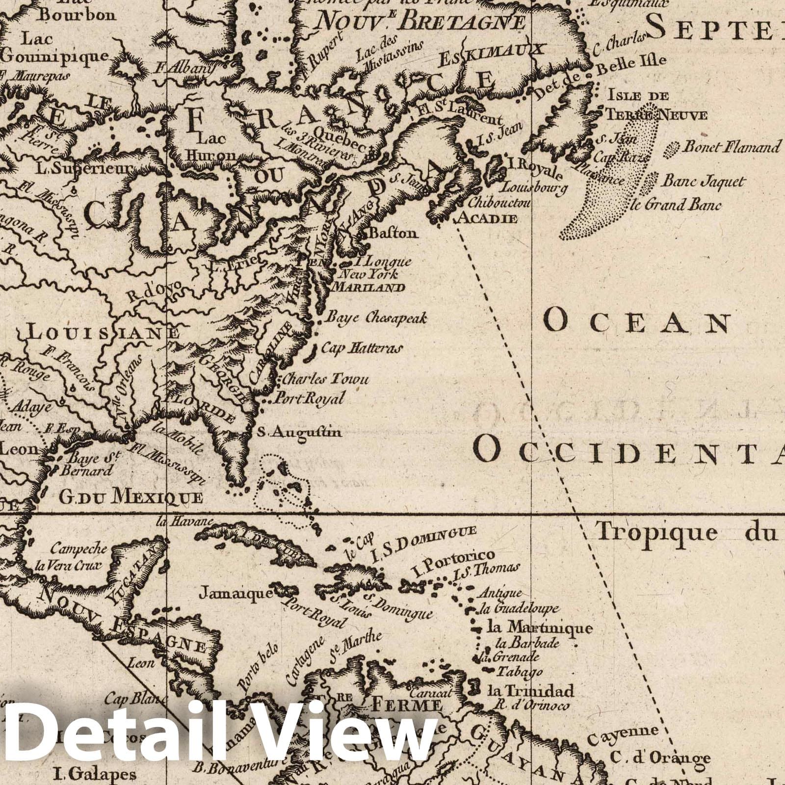 Americas - Nautical Chart, 1763 - Bellin Maritime Map Print