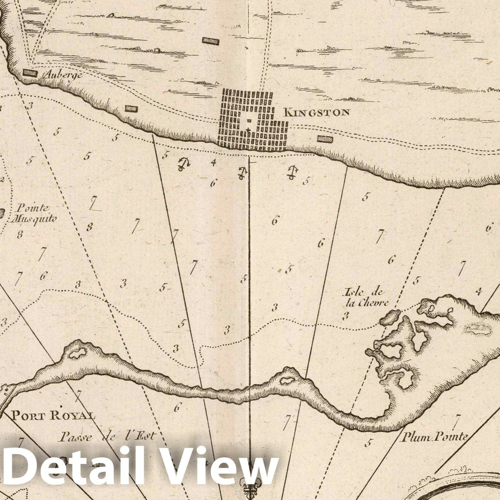 Historic Map : Jamaica , Kingston (Jamaica), 1764 Carte des havres de Kingstown et de Port Royal. , Vintage Wall Art