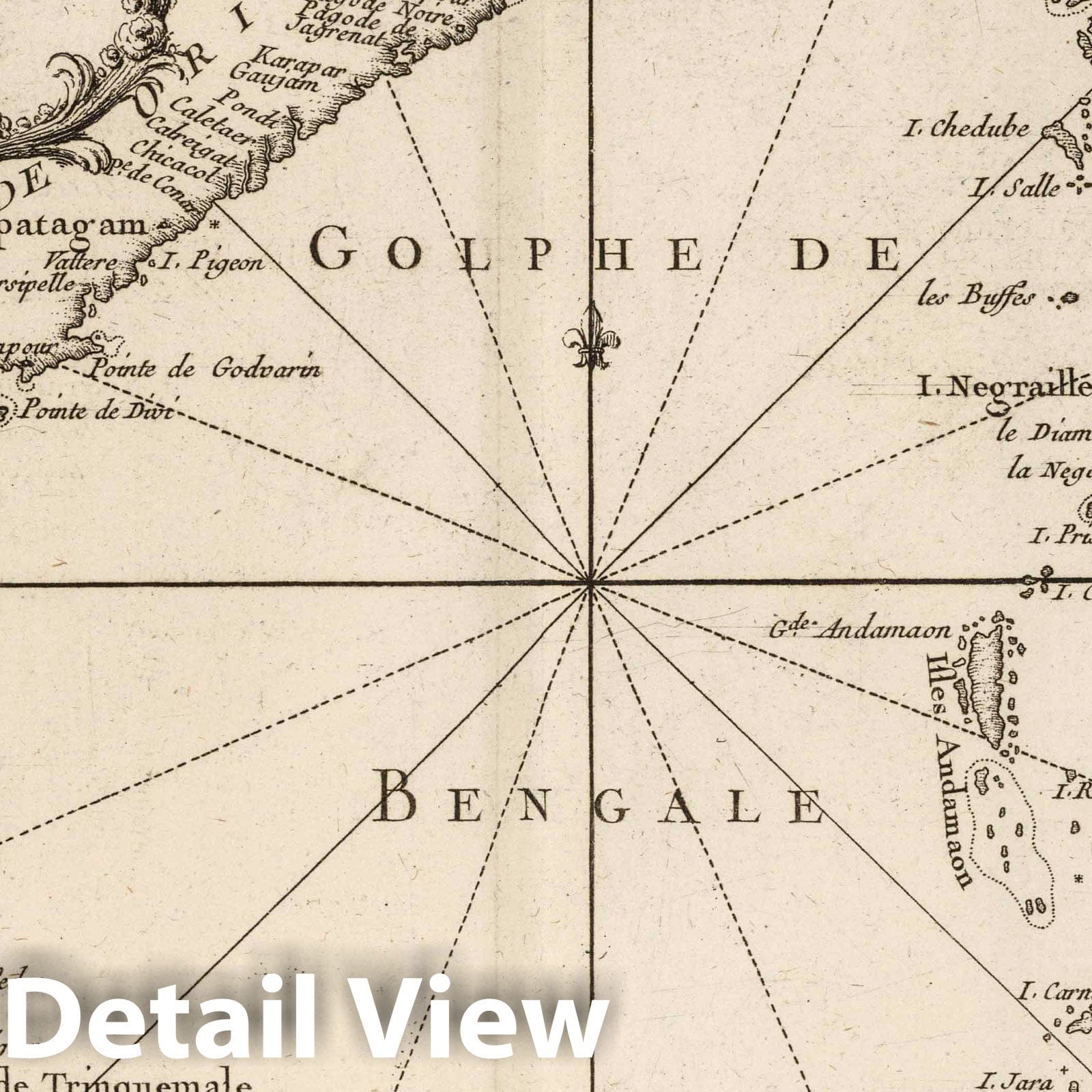 Gulf of Bengal - Nautical Chart, 1764 - Bellin Historical Map Print