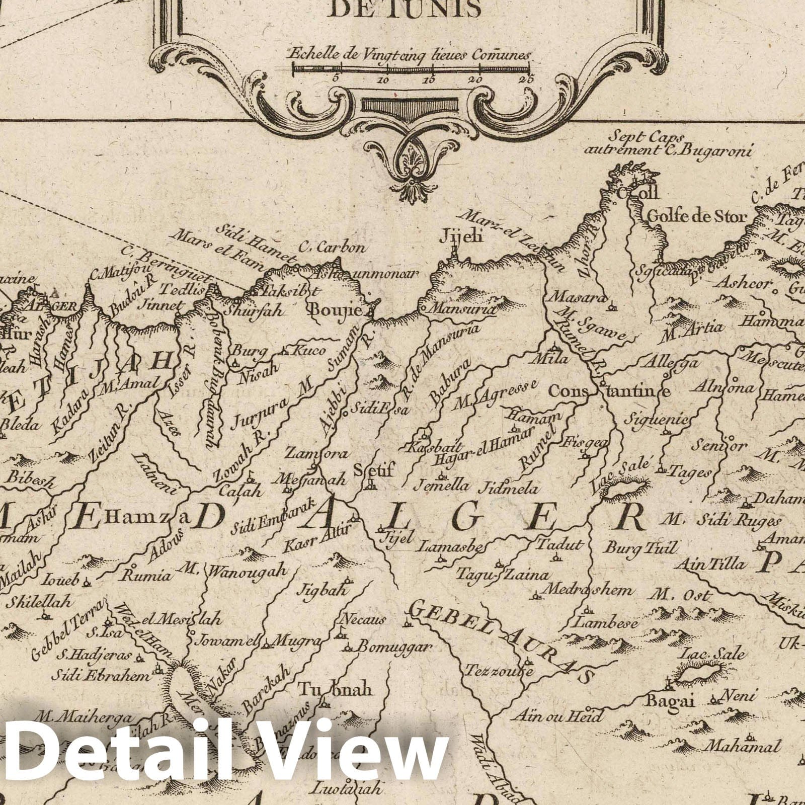 Algeria and Tunisia - Nautical Chart, 1764 - Bellin Maritime Map Print