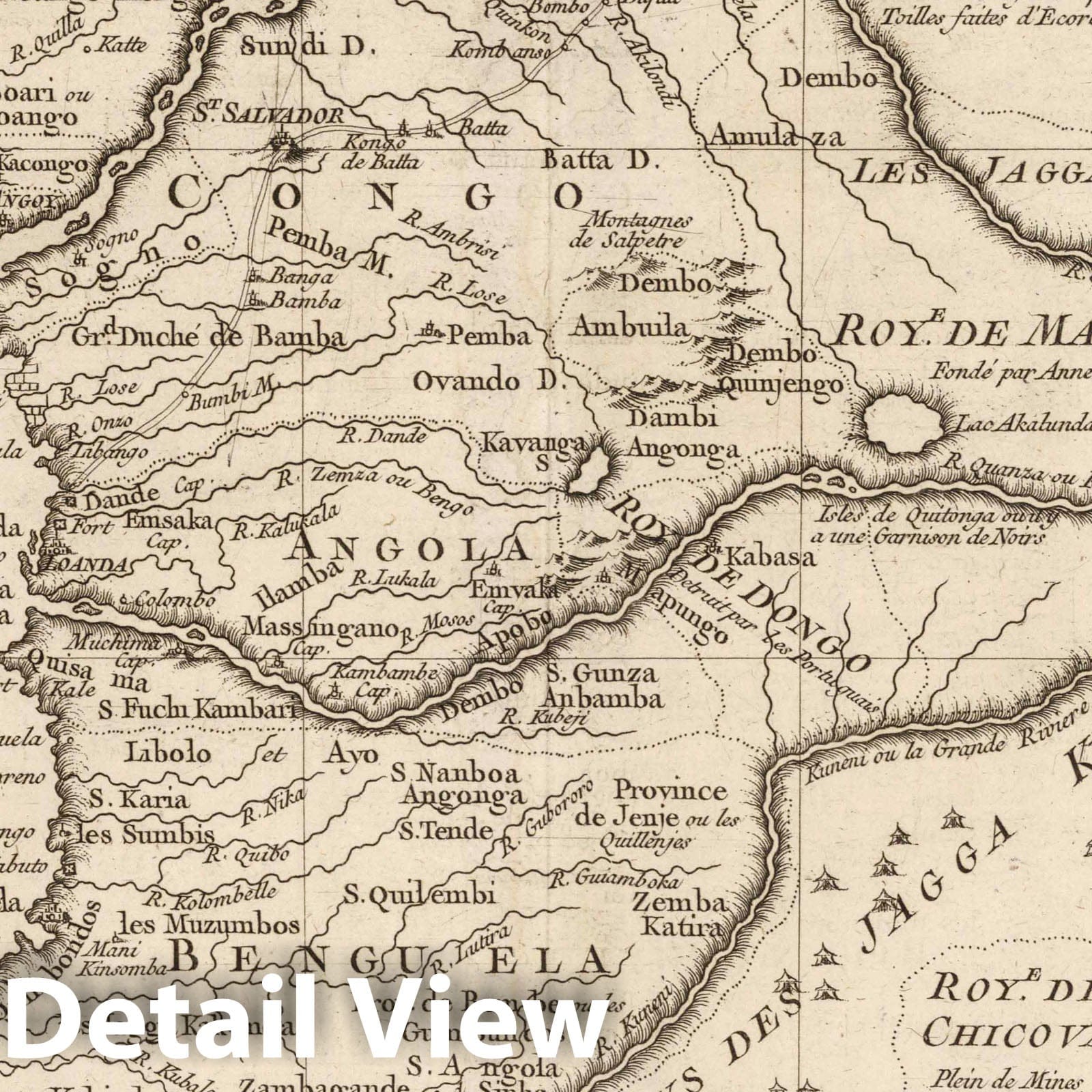 Congo, Angola, and Benguela with Neighboring Countries - Nautical Chart, 1764