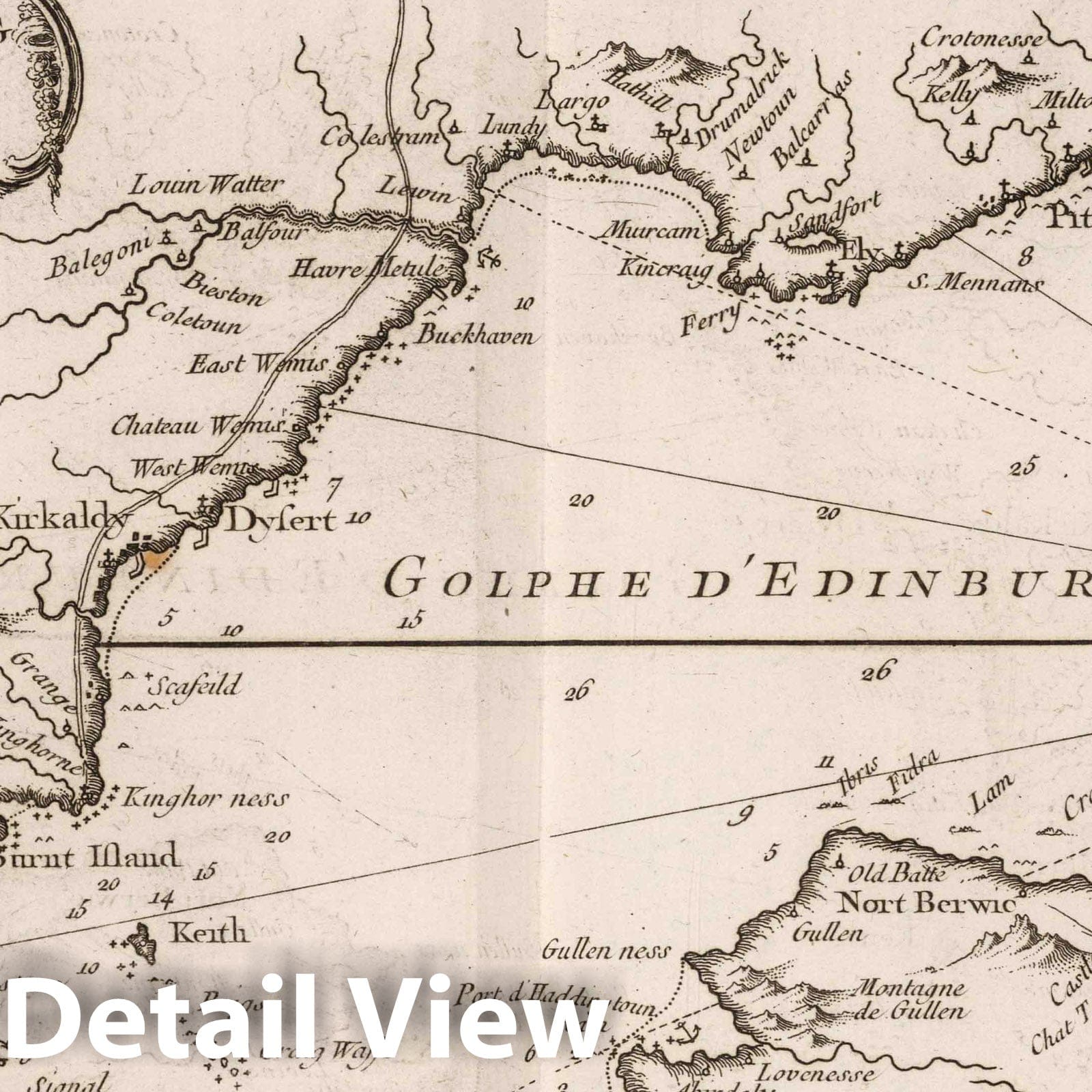 Edinburgh, Scotland - Nautical Chart, 1764 by Bellin
