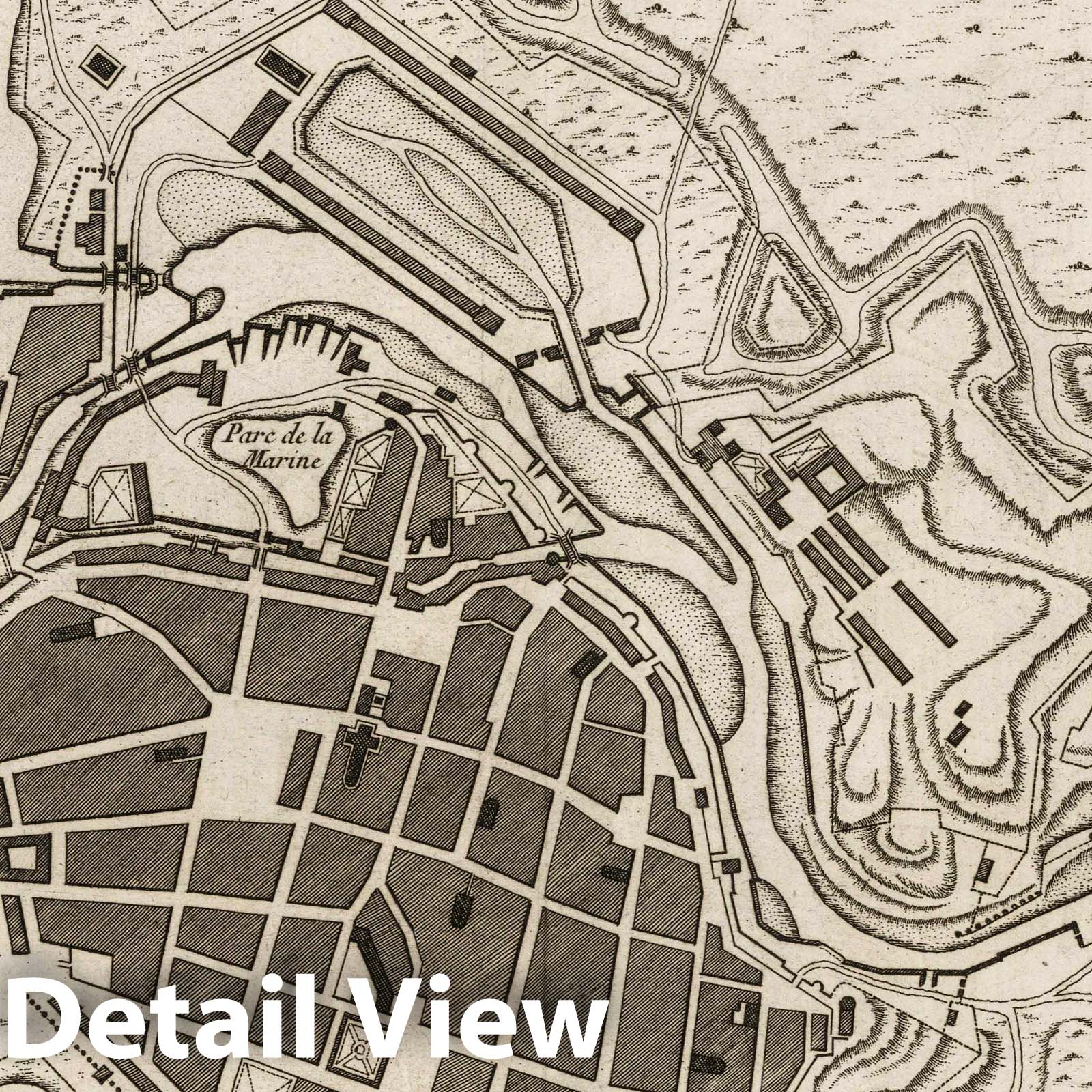 Historic Map : France , Dunkirk France, 1764 Plan de Dunkerque. , Vintage Wall Art