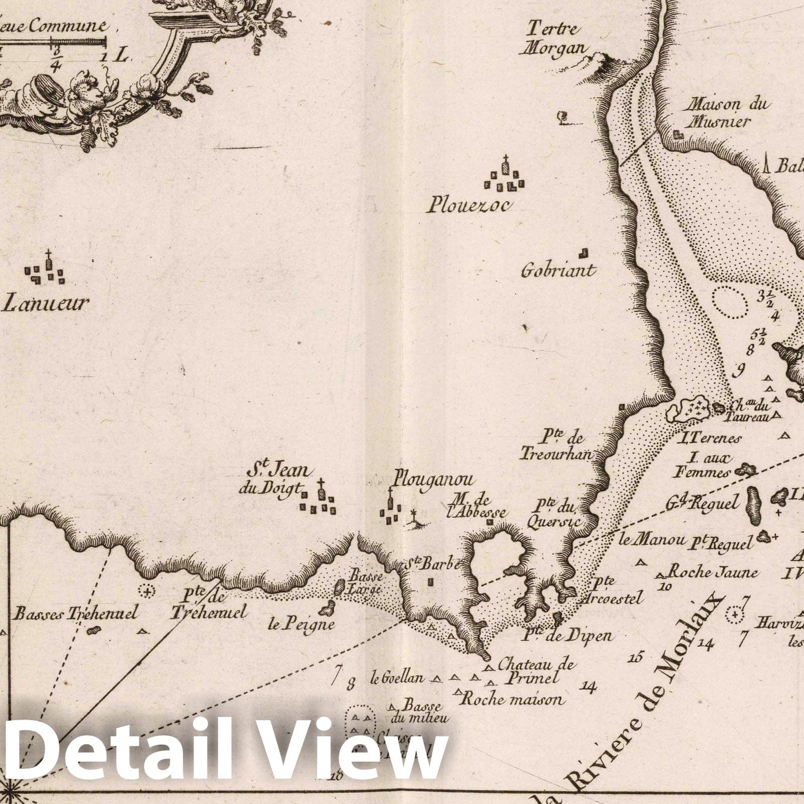 Brittany, France - Nautical Chart, 1764 - Historical Map Print