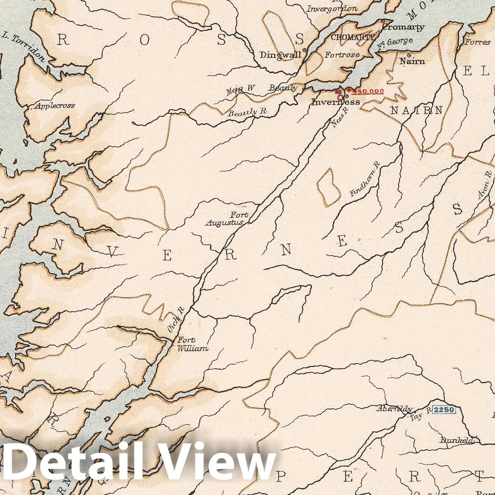 Scotland 1881 Hydrography Map - Historical Map Print