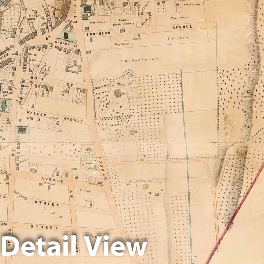 Historic Map : Wall Map - 1852 Sing-Sing, Westchester County, New York. - Vintage Wall Art