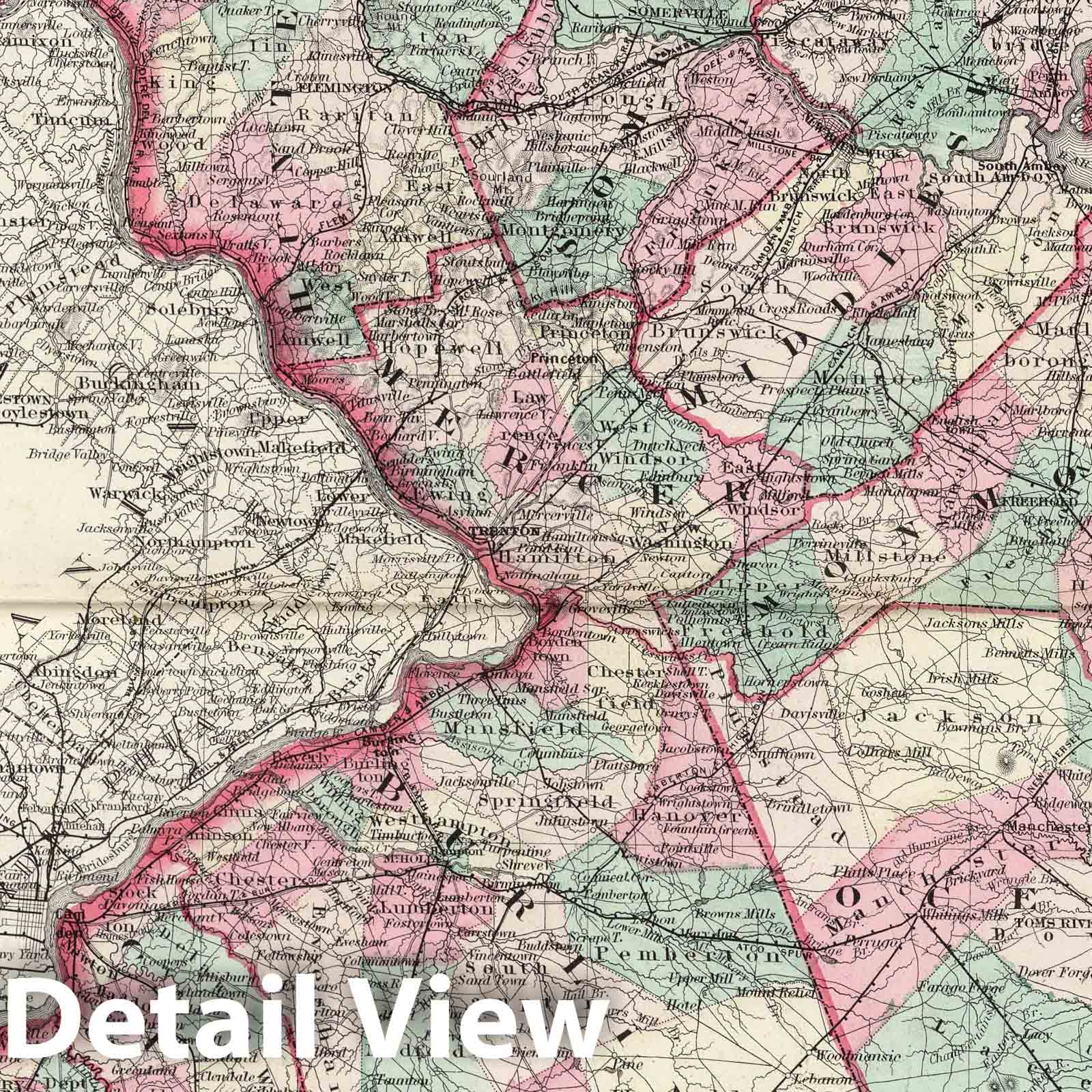 Historic Map : 1874 New Jersey. - Vintage Wall Art