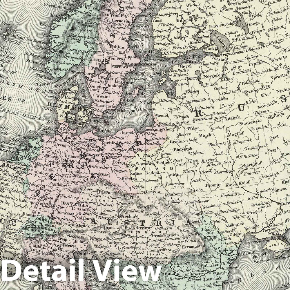 Historic Map : 1874 Europe. v2 - Vintage Wall Art