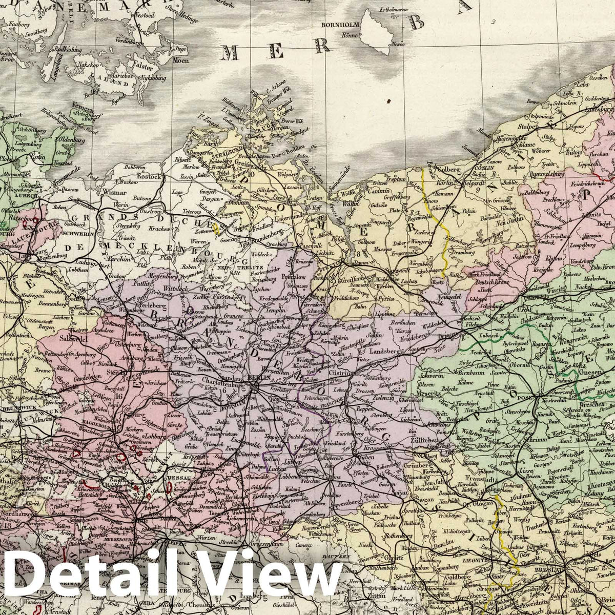 Prussia - Railroad Map, 1875 - Historical Map Print
