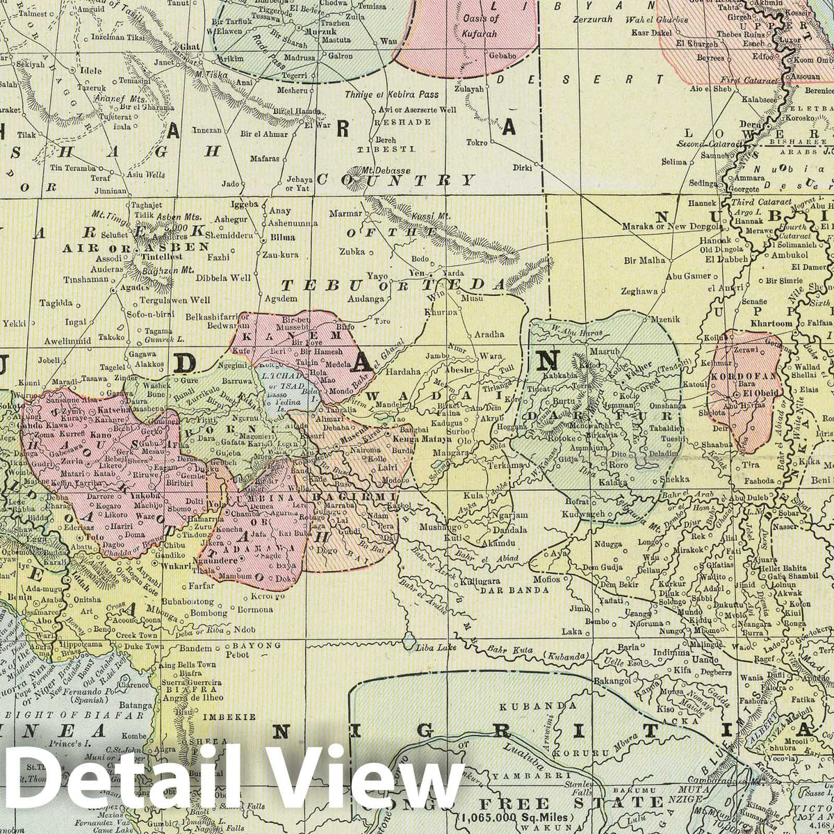 Africa, 1889 - Historical Map Print from Cram's Standard American Atlas
