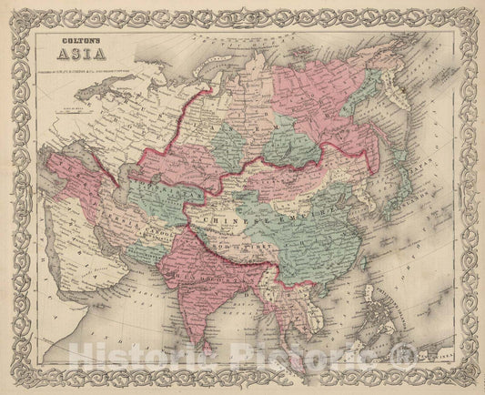Historic Map : 1866 Asia. - Vintage Wall Art