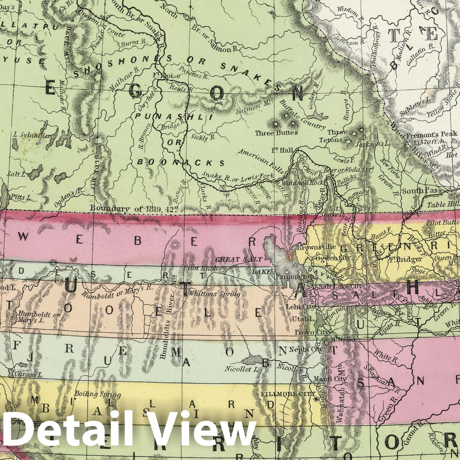 California, Oregon, Washington, Utah, and New Mexico, 1855 - Historical Map Print