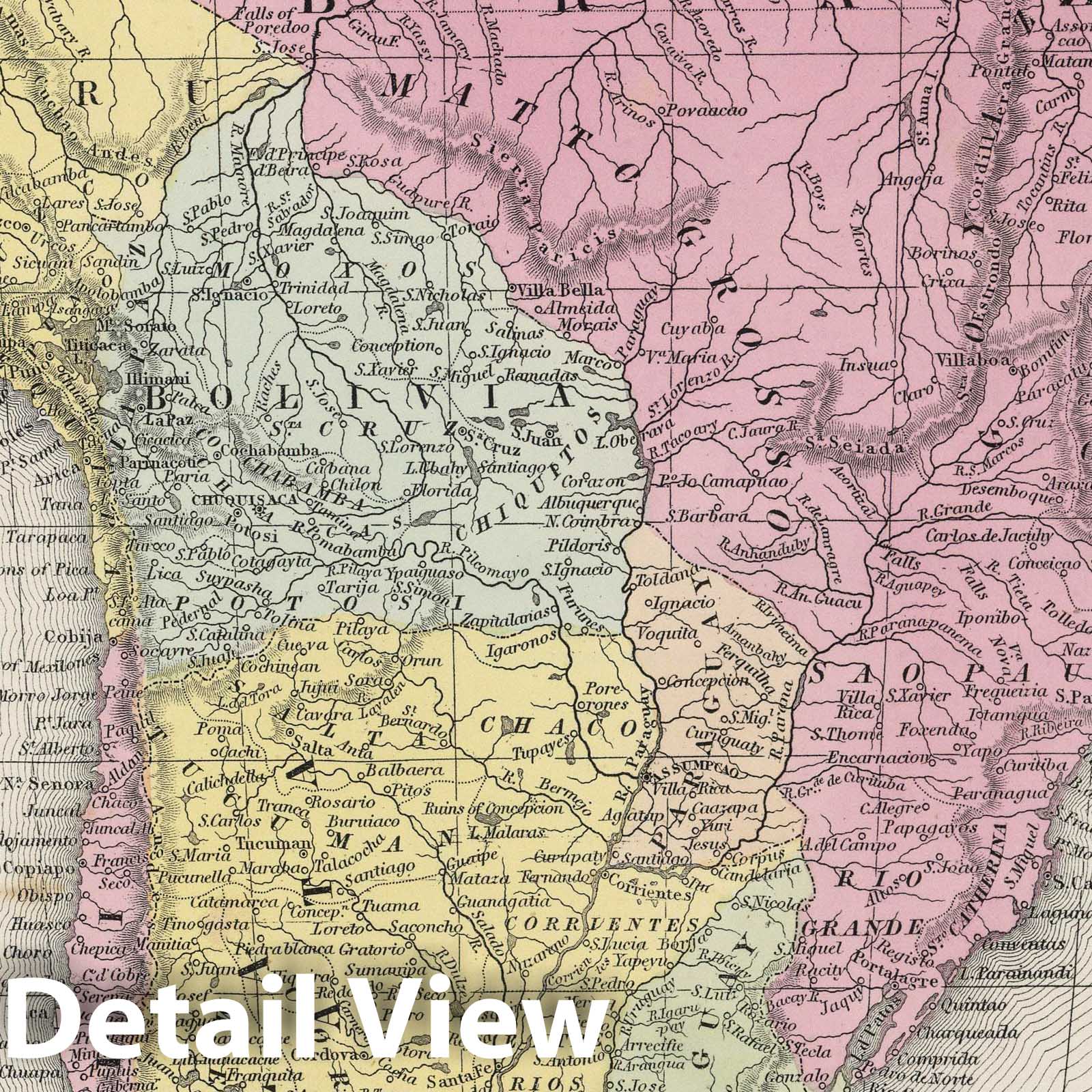 South America, 1855 - Historical Map Print