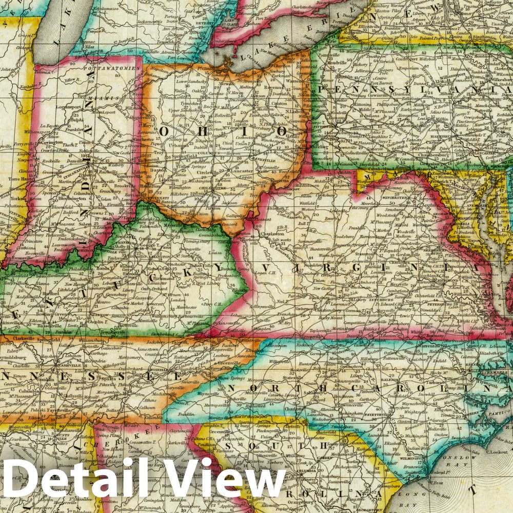 Historic Map : Guide Book - 1833 Traveller's Guide Through The United States - Vintage Wall Art