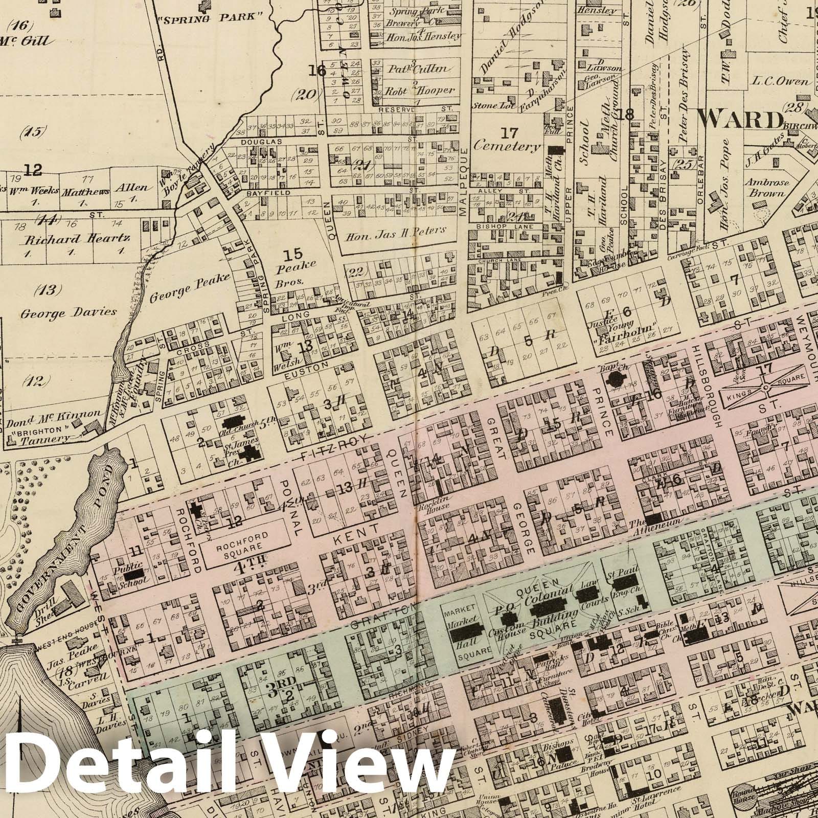 Charlottetown - Property Map, 1880 - Historical Atlas Plate