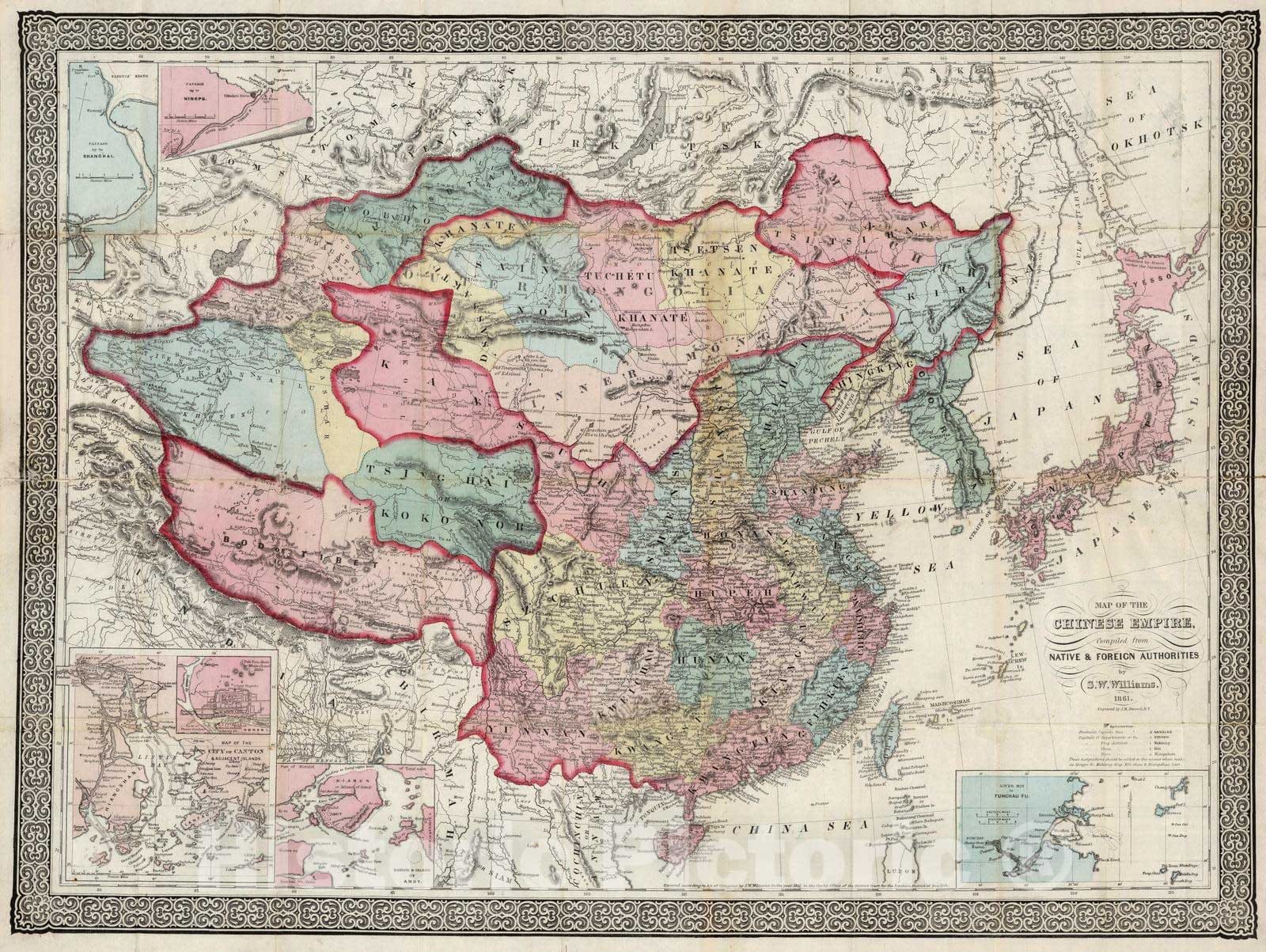 Historic Map : 1861 Chinese Empire - Vintage Wall Art