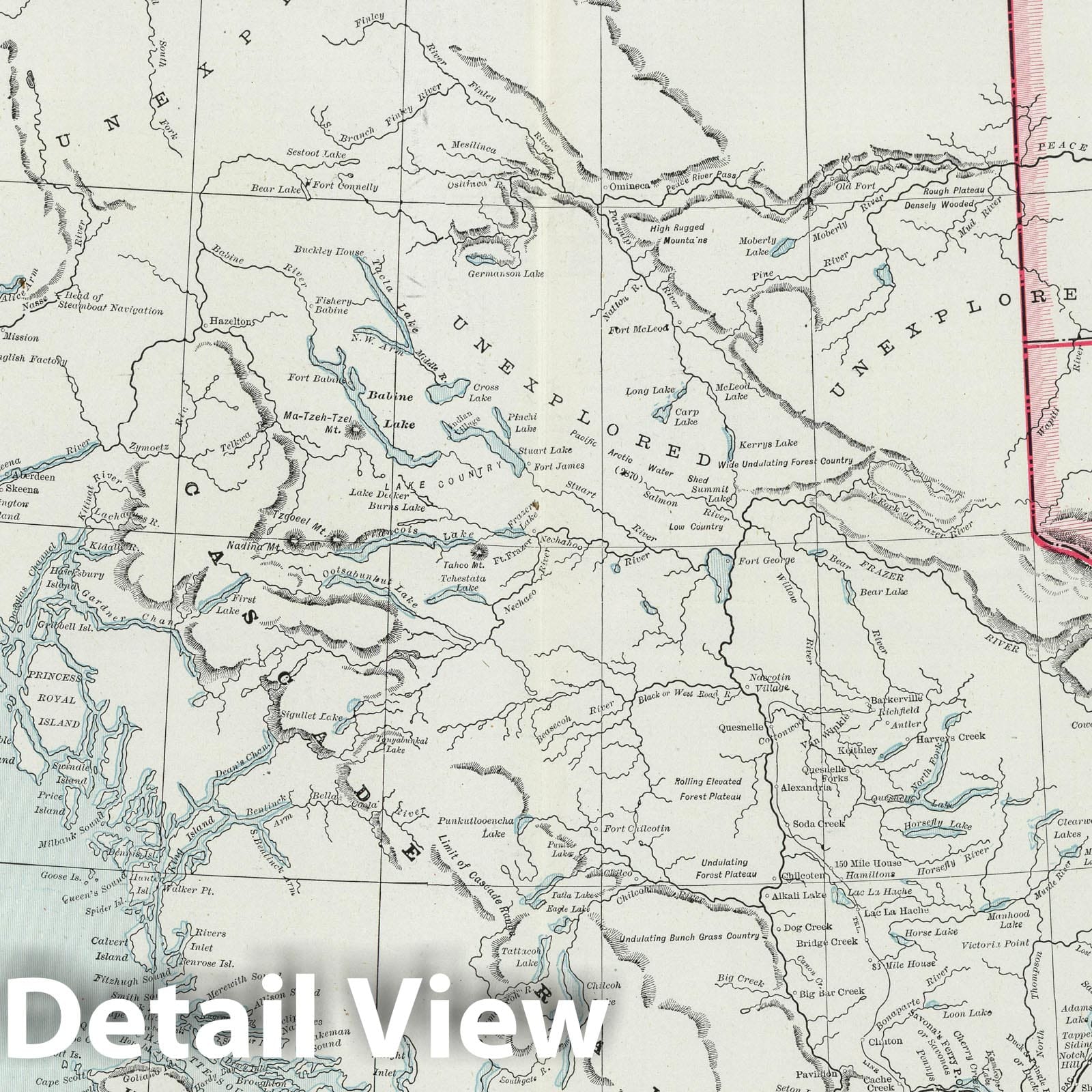 British Columbia - Railroad Map, 1889 - Historical Map Print