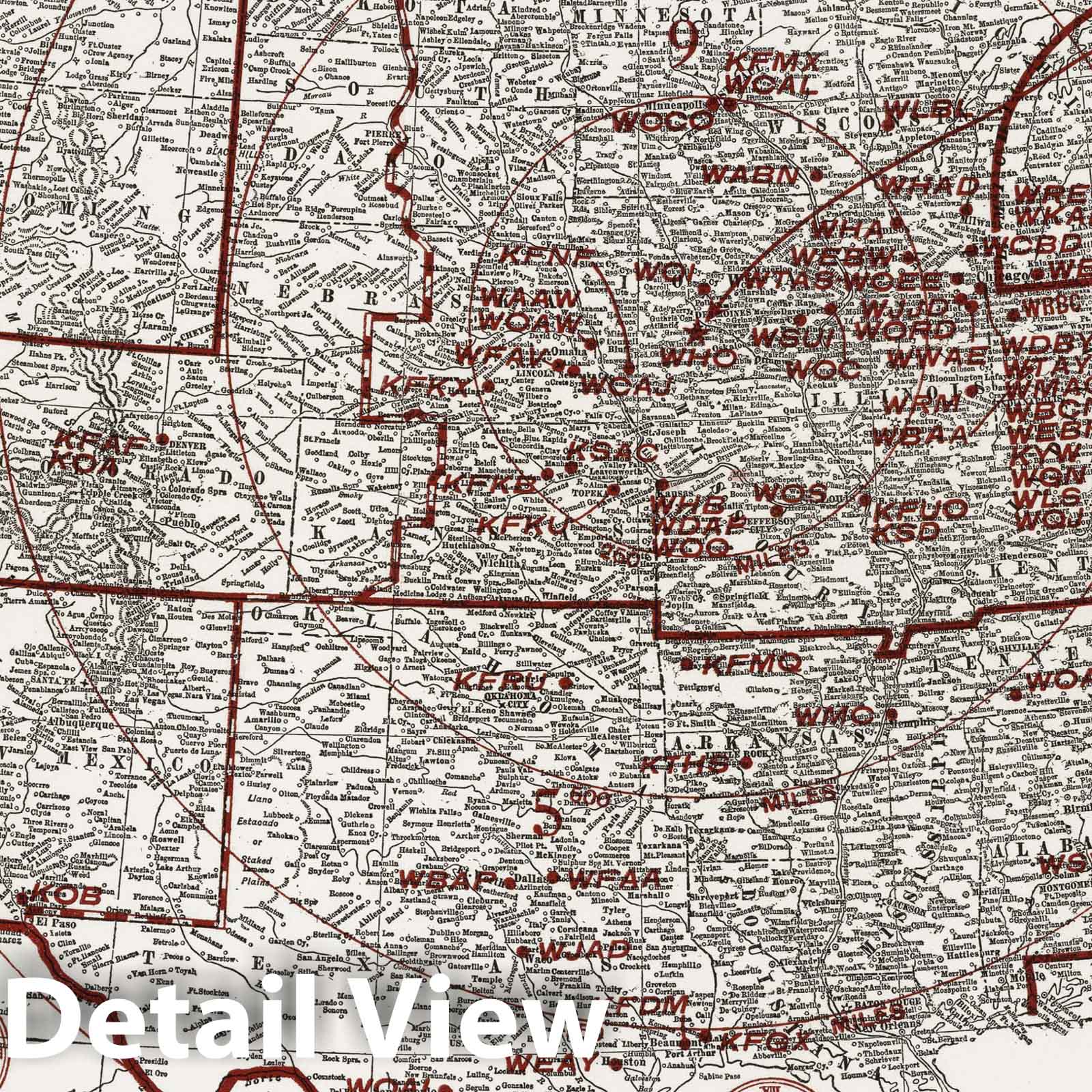 United States - Radio Map, 1925 - Historical Map Print