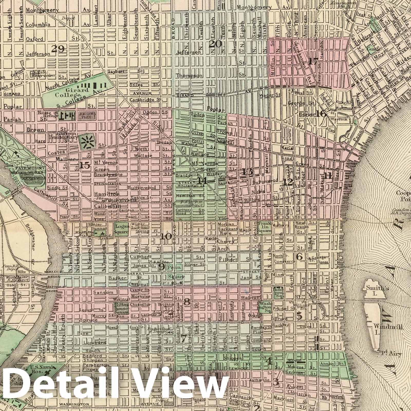 Philadelphia, Pennsylvania - Railroad Map, 1886 - Historical Map Print
